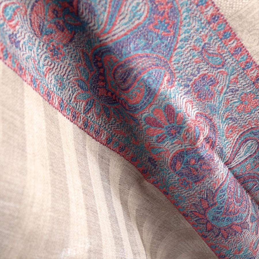 手織りのカシミアストール大判サイズ 200x71cm グレージュ | ブランド登録なし | 05