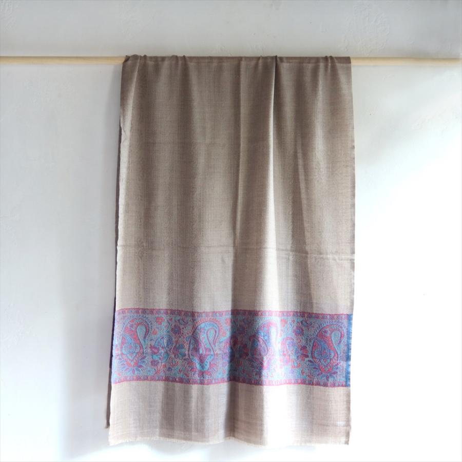 手織りのカシミアストール大判サイズ 200x71cm グレージュ | ブランド登録なし | 07