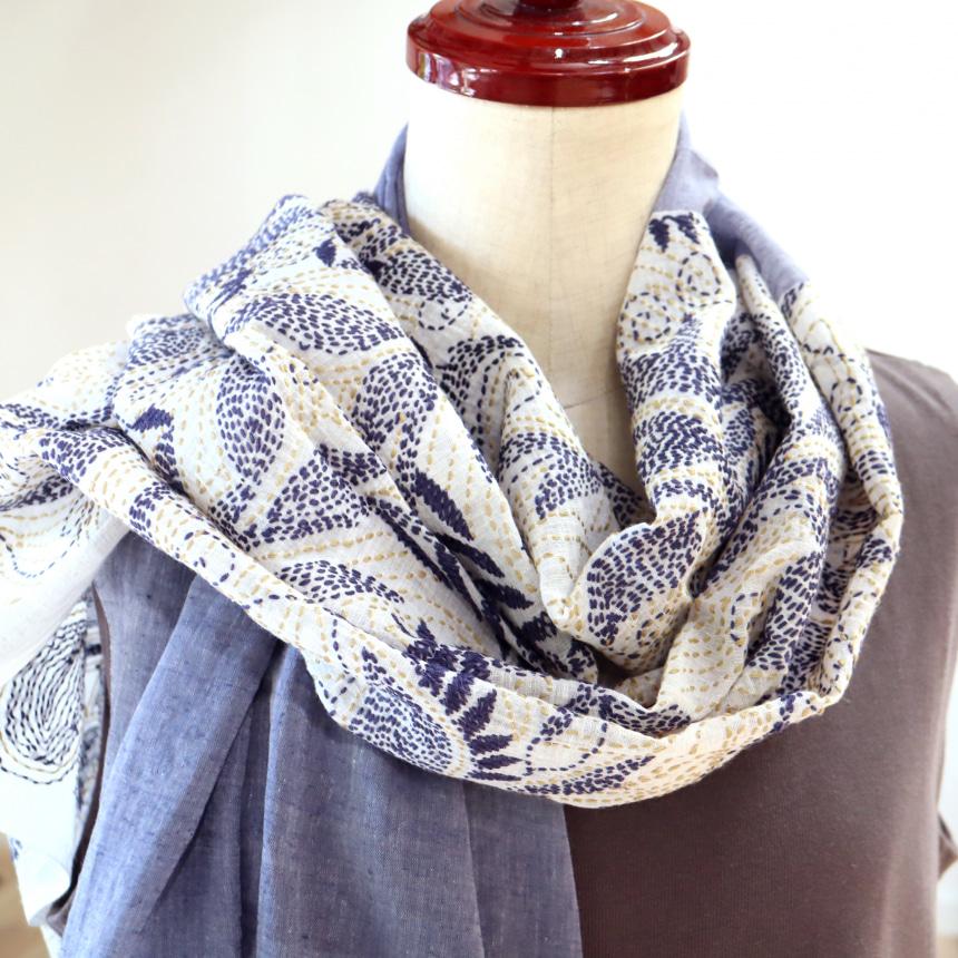 インド 手刺繍 ストール