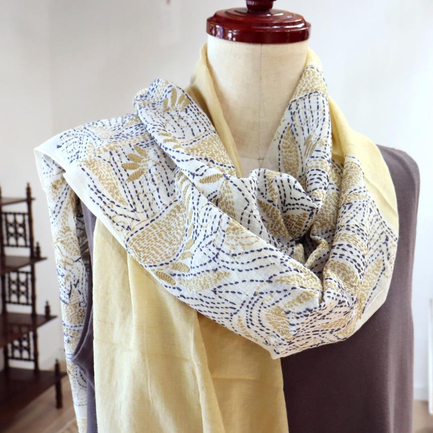インド 手刺繍 ストール