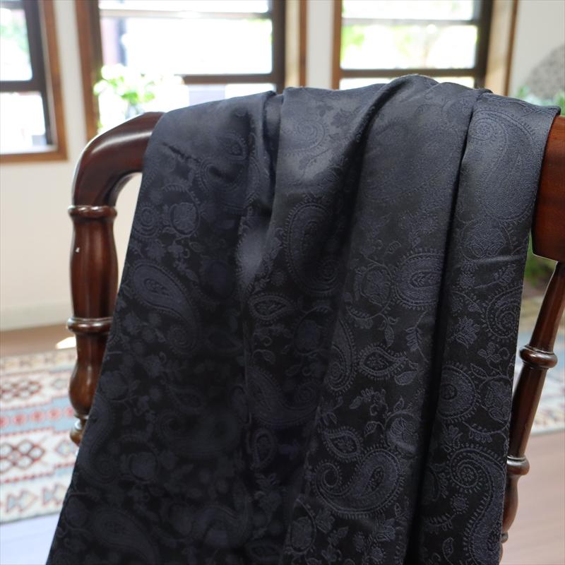 大判ストール 光沢あるジャガード織り 薄手ペイズリー トルコデザイン　ブラック　黒 | ブランド登録なし | 05