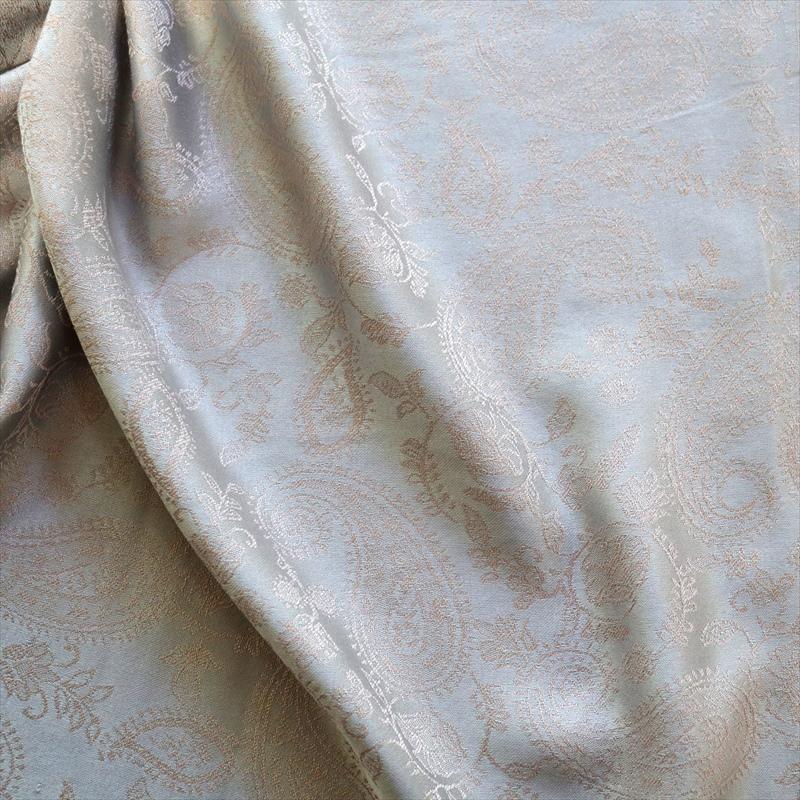 大判ストール 光沢あるジャガード織り 薄手ペイズリー トルコデザイン　シルバーグレー | ブランド登録なし | 02