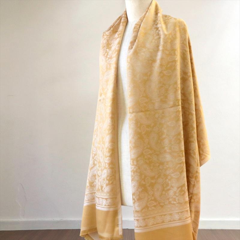 大判ストール 光沢あるジャガード織り 薄手ペイズリー トルコデザイン　イエロー | ブランド登録なし | 03