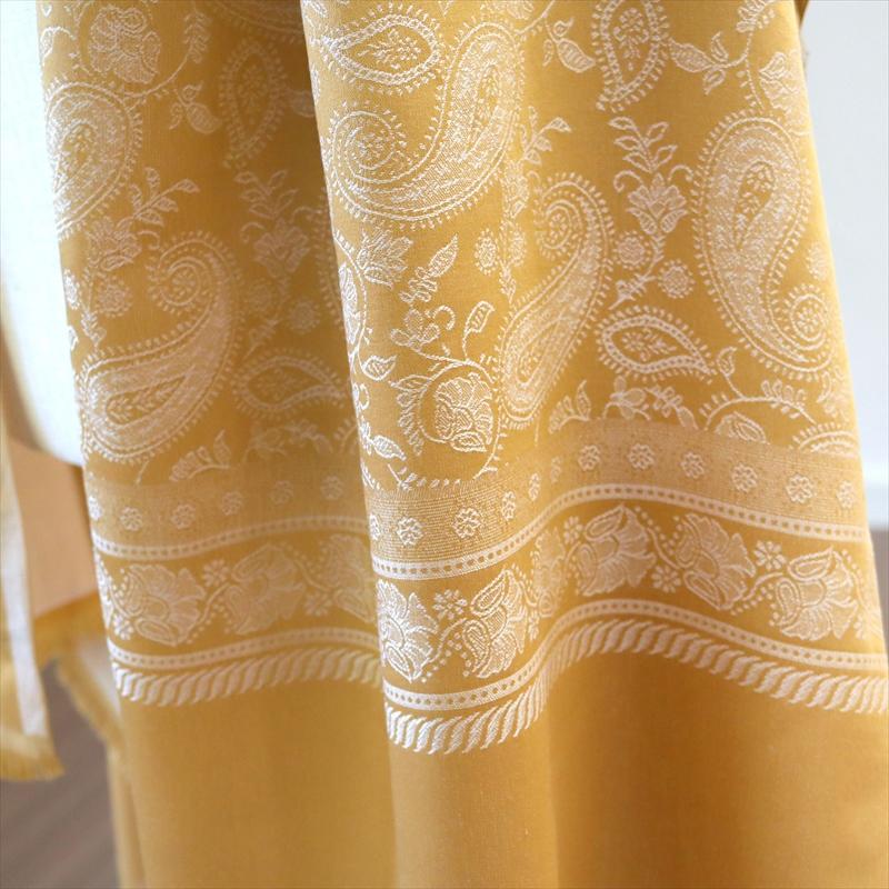 大判ストール 光沢あるジャガード織り 薄手ペイズリー トルコデザイン　イエロー | ブランド登録なし | 04
