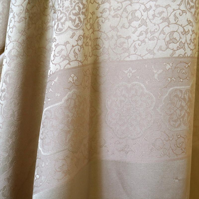 大判ストール 光沢あるジャガード織り 薄手キャメルベージュ　アラベスク　トルコデザイン | ブランド登録なし | 02