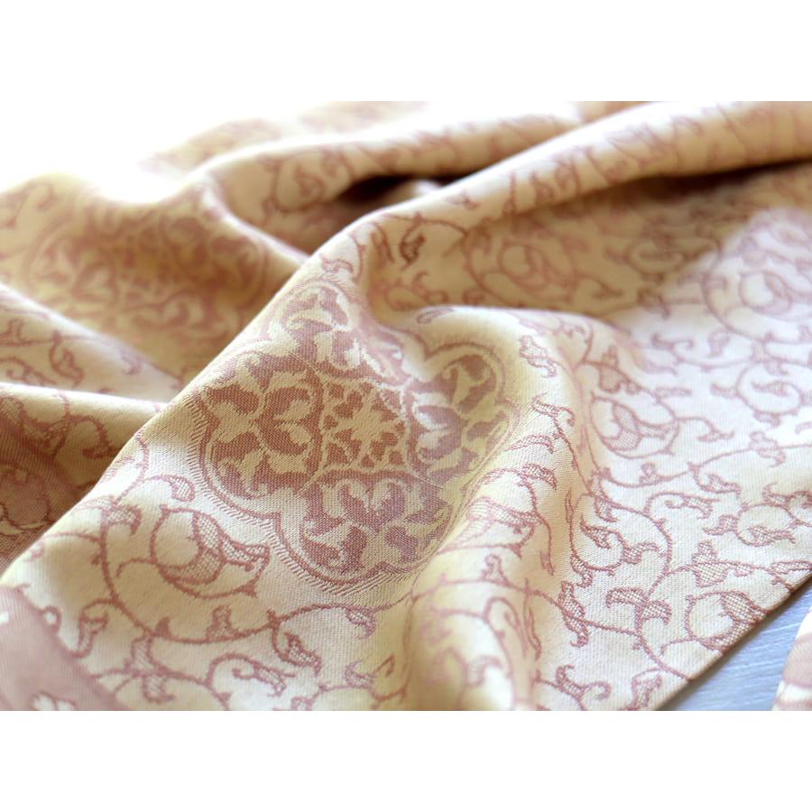 大判ストール 光沢あるジャガード織り 薄手キャメルベージュ　アラベスク　トルコデザイン | ブランド登録なし | 05