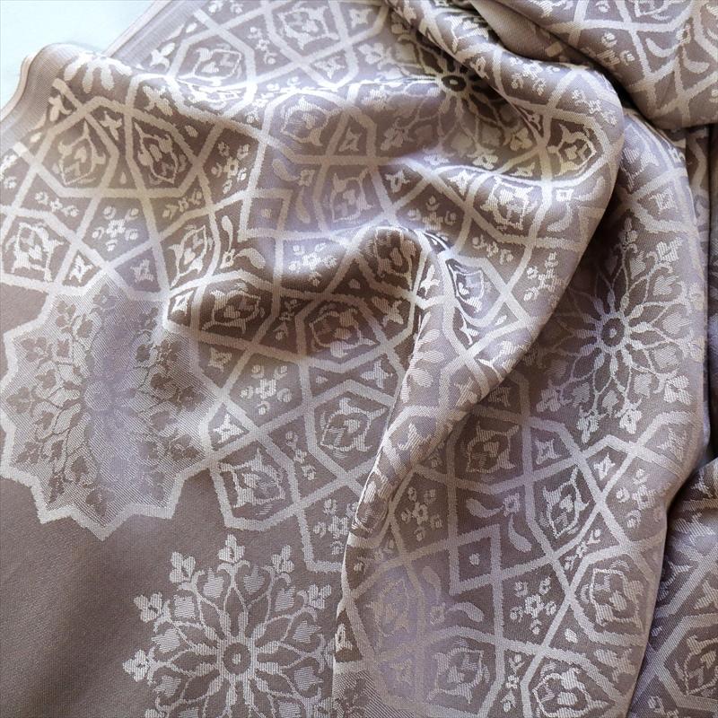 大判ストール 光沢あるジャガード織り 薄手グレージュ ジオメトリックパターン　トルコデザイン | ブランド登録なし | 04