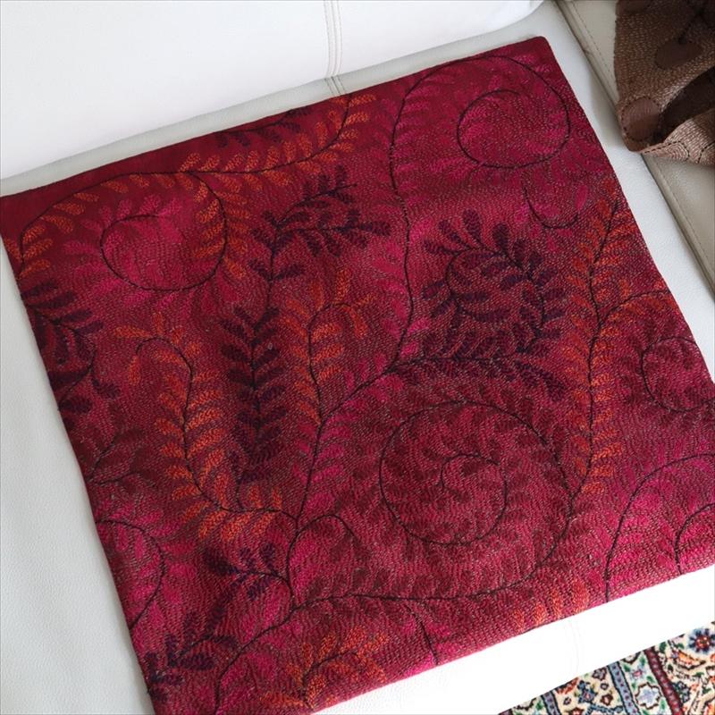 カンタ刺繍　シルク　クッションカバー44×42cmローズピンク　藤の花 | ブランド登録なし | 04