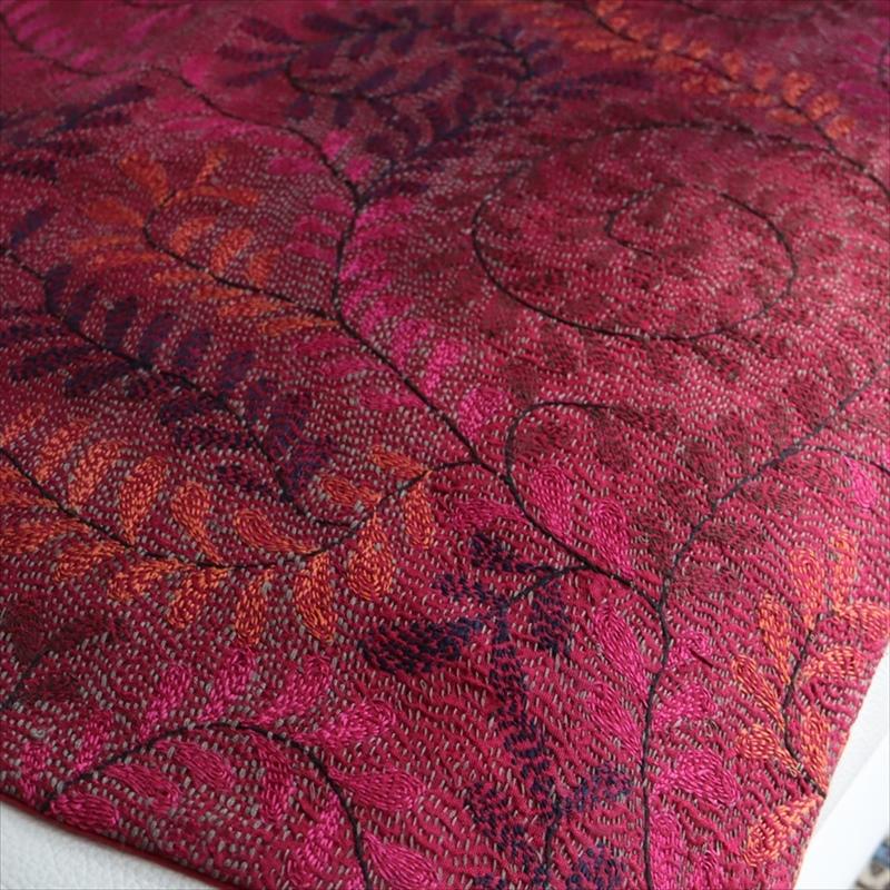 カンタ刺繍　シルク　クッションカバー44×42cmローズピンク　藤の花 | ブランド登録なし | 05