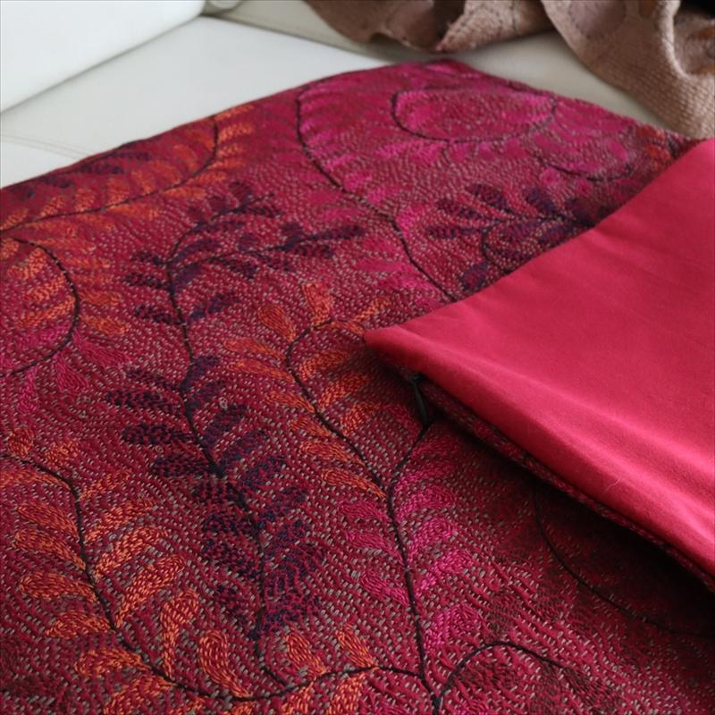 カンタ刺繍　シルク　クッションカバー44×42cmローズピンク　藤の花 | ブランド登録なし | 06