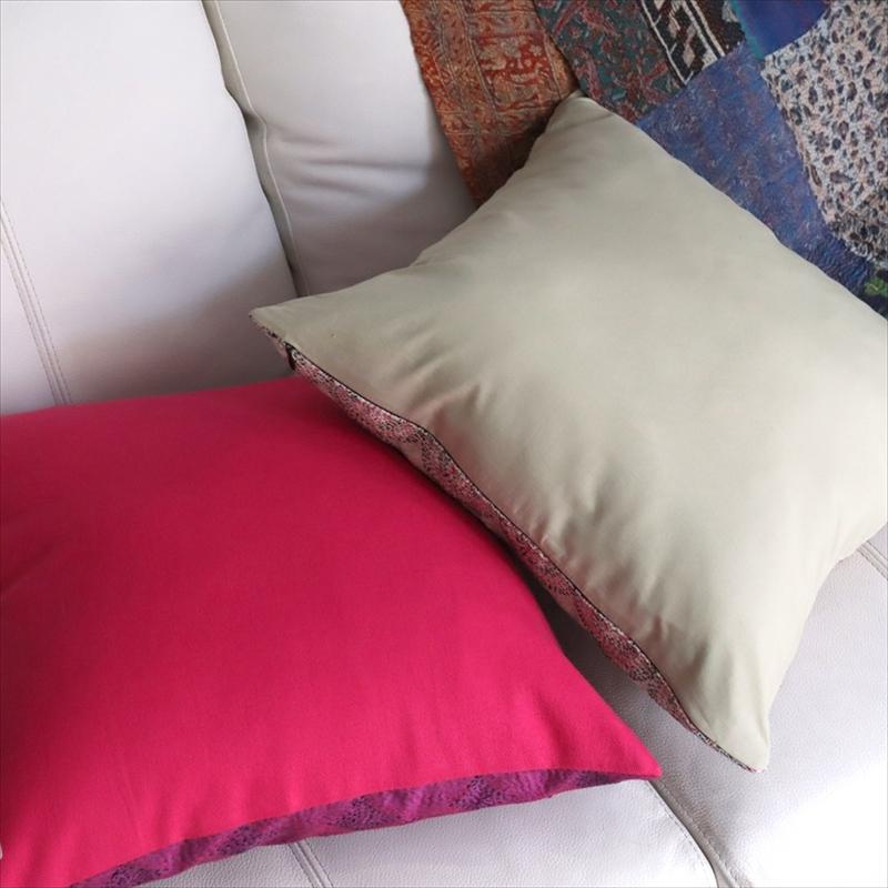 カンタ刺繍　シルク　クッションカバー40×40cmバイオレット　サークルパターン | ブランド登録なし | 05