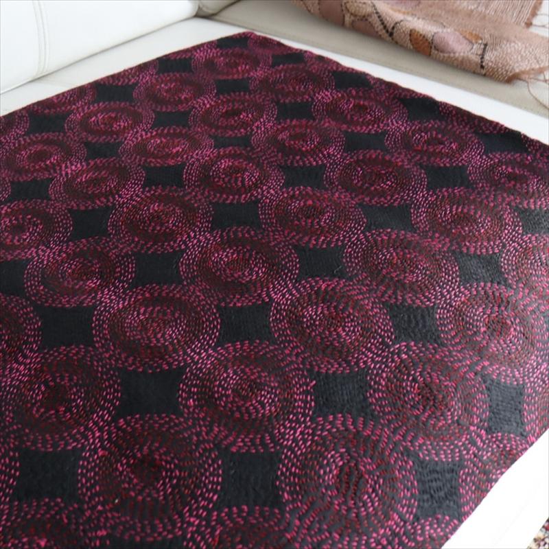 カンタ刺繍　シルク　クッションカバー44×42cmピンク　サークルパターン | ブランド登録なし | 06