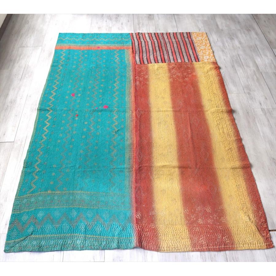 インド カンタ刺繍・パッチワーク/ラリーキルト 古布・ヴィンテージファブリック 222x151cm エメラルドグリーン&イエロー Kantha embroidery, India - naturalstonecouncil.org/index.php? インド カンタ刺繍・パッチワーク/ラリーキルト 古布・ヴィンテージファブリック 222x151cm エメラルドグリーン&イエロー Kantha embroidery, India - naturalstonecouncil.org/index.php?