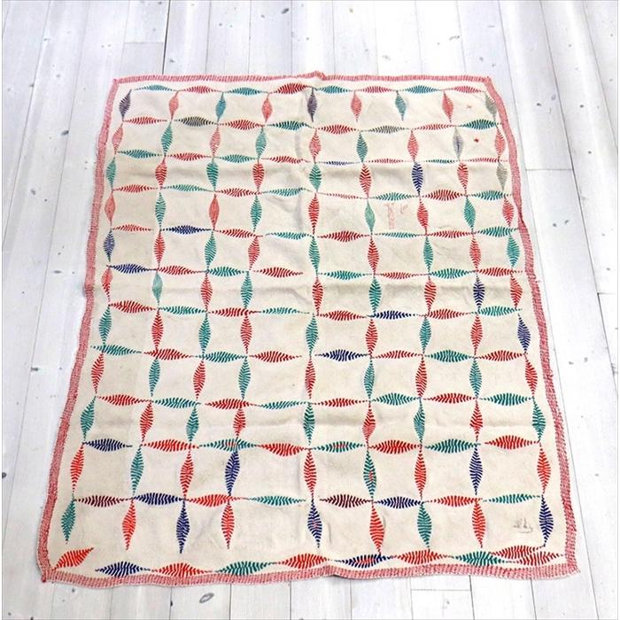 インド カンタ刺繍・パッチワーク/ラリーキルト 古布 インド カンタ刺繍・パッチワーク/ラリーキルト 古布
