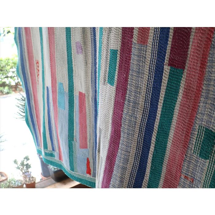 インド カンタ刺繍・パッチワーク/ラリーキルト 古布・ヴィンテージ  
