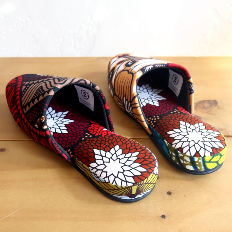 パーニュ布スリッパ 25.5-28cm Lサイズ 南河原スリッパ/ African wax print textile 現品 | ブランド登録なし | 02