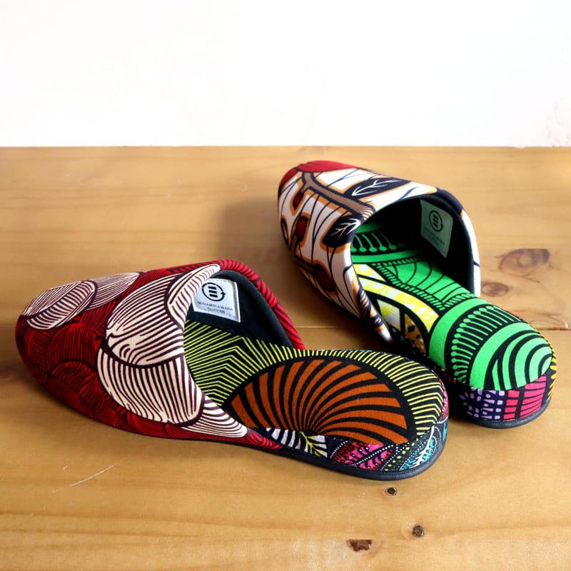 パーニュ布スリッパ 25.5-28cm Lサイズ 南河原スリッパ/ African wax print textile 現品 | ブランド登録なし | 02