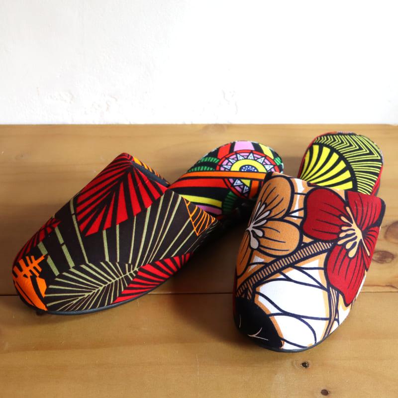 パーニュ布スリッパ 25.5-28cm Lサイズ 南河原スリッパ/ African wax print textile 現品 | ブランド登録なし | 01