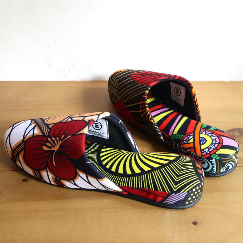 パーニュ布スリッパ 25.5-28cm Lサイズ 南河原スリッパ/ African wax print textile 現品 | ブランド登録なし | 02