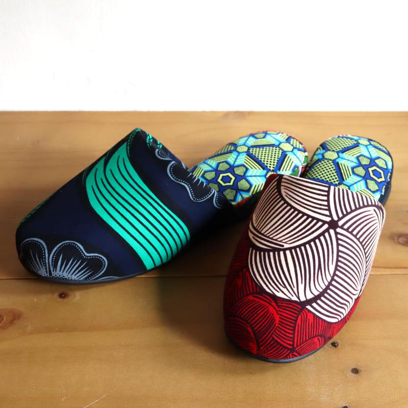パーニュ布スリッパ 25.5-28cm Lサイズ 南河原スリッパ/ African wax print textile 現品 | ブランド登録なし | 01