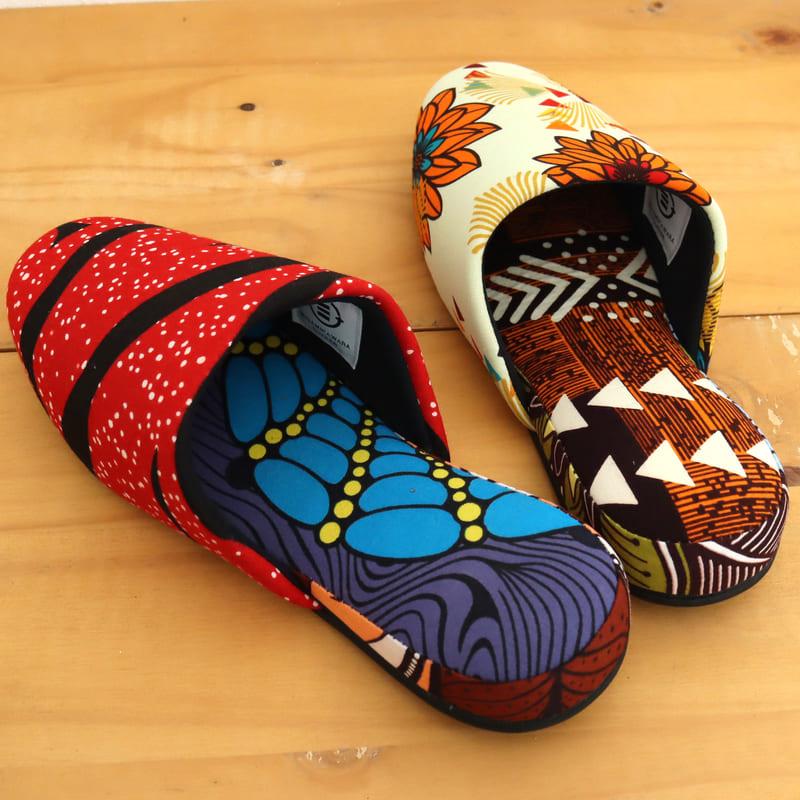 パーニュ布スリッパ 25.5-28cm Lサイズ 南河原スリッパ/ African wax print textile 現品 | ブランド登録なし | 02