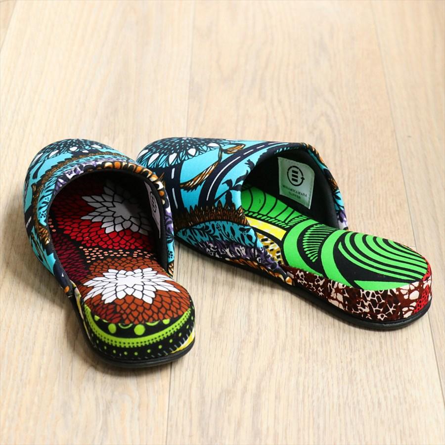 パーニュ布スリッパ 25.5-28cm Lサイズ 南河原スリッパ/ African wax print textile 現品 |  | 02