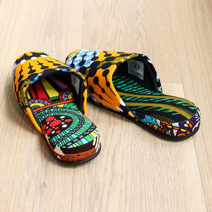 パーニュ布スリッパ 25.5-28cm Lサイズ 南河原スリッパ/ African wax print textile 現品 |  | 02