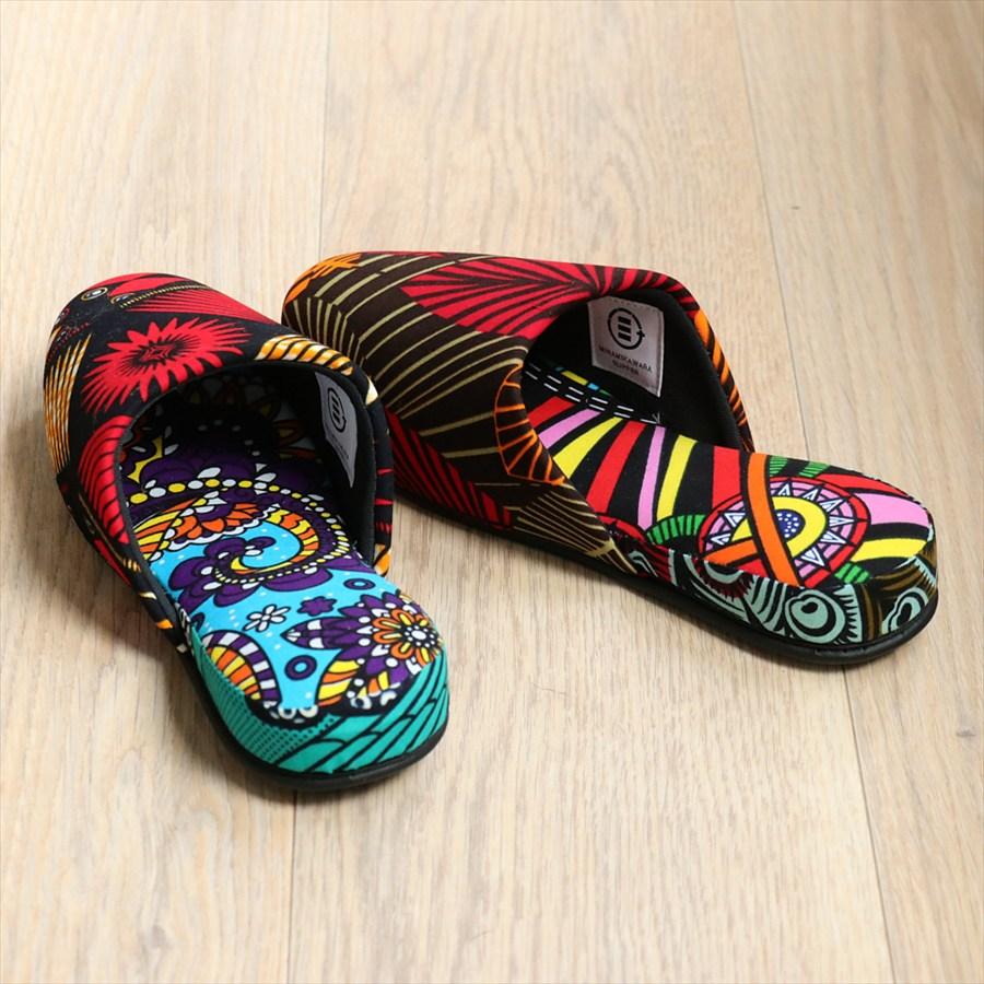 パーニュ布スリッパ 25.5-28cm Lサイズ 南河原スリッパ/ African wax print textile 現品 |  | 02