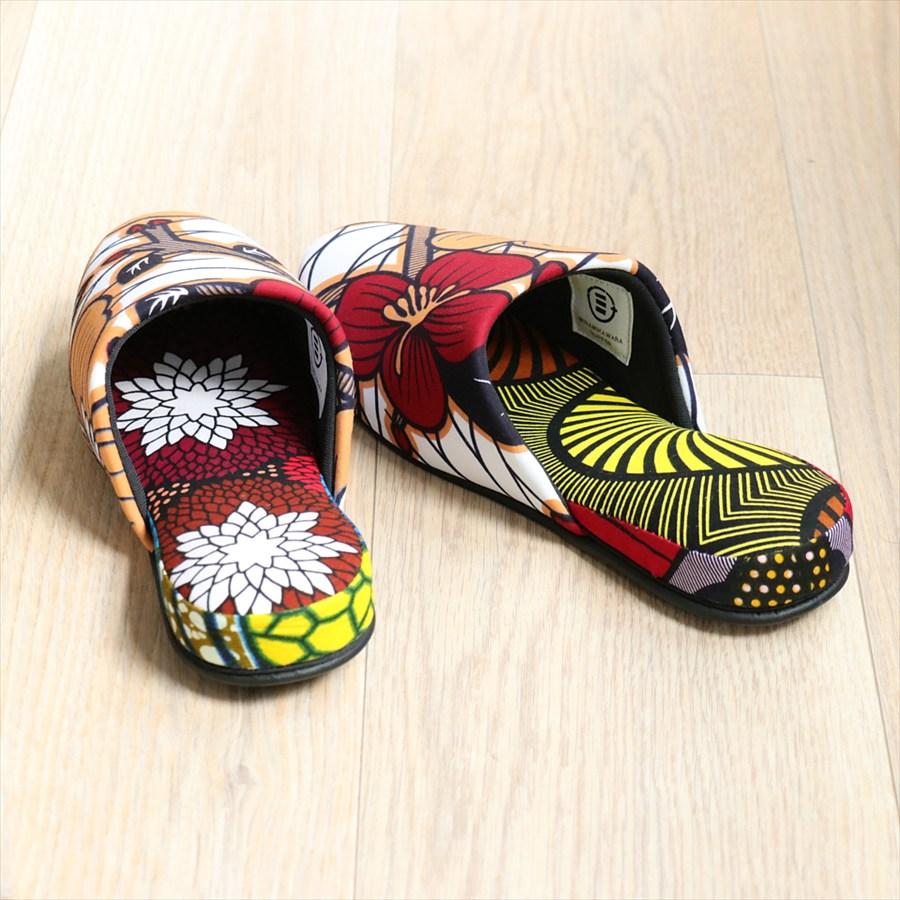 パーニュ布スリッパ 25.5-28cm Lサイズ 南河原スリッパ/ African wax print textile 現品 |  | 02