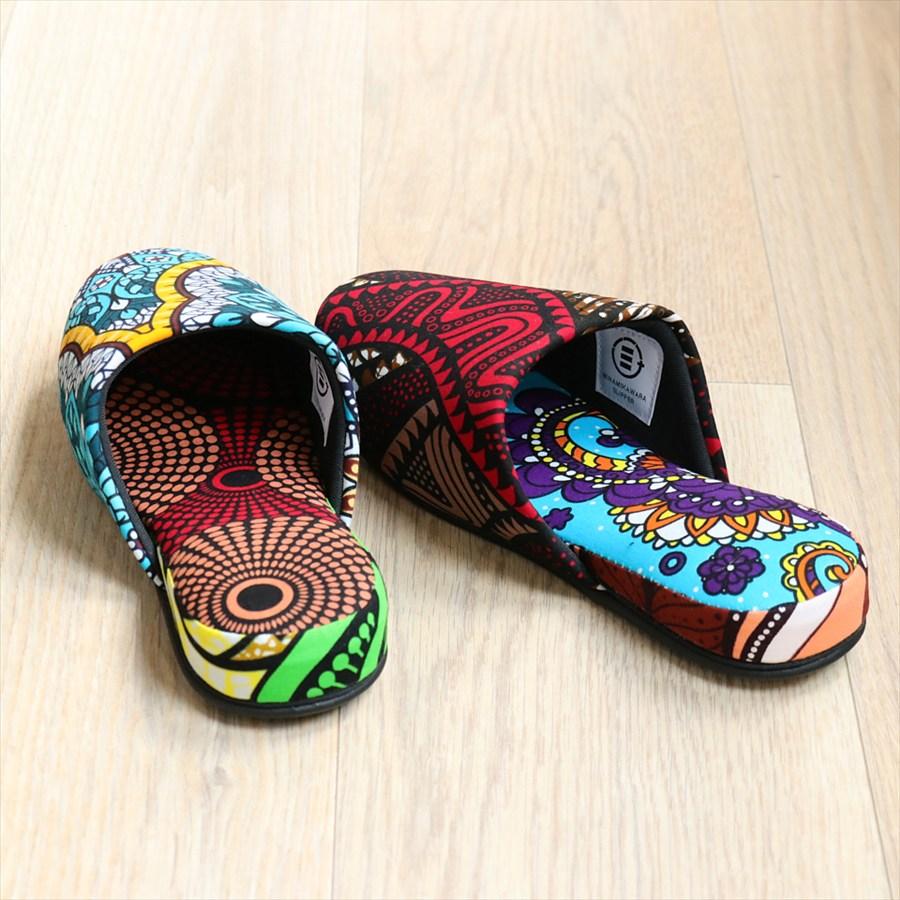 パーニュ布スリッパ 25.5-28cm Lサイズ 南河原スリッパ/ African wax print textile 現品 |  | 02