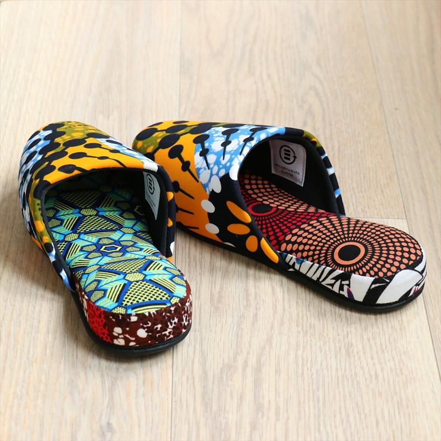 パーニュ布スリッパ 25.5-28cm Lサイズ 南河原スリッパ/ African wax print textile 現品 |  | 02