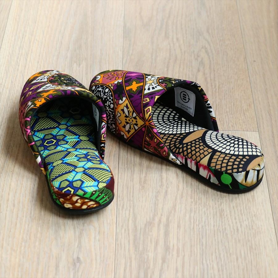 パーニュ布スリッパ 25.5-28cm Lサイズ 南河原スリッパ/ African wax print textile 現品 |  | 02