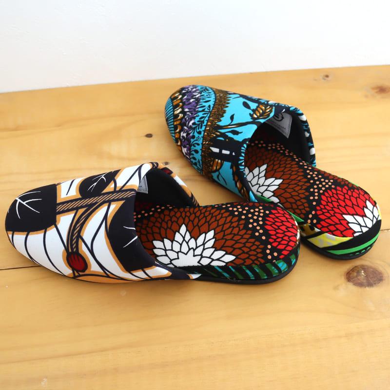 パーニュ布スリッパ 22.5-25cm Mサイズ 南河原スリッパ/ African wax print textile 現品 | ブランド登録なし | 02