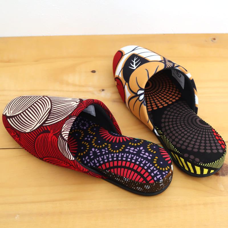 パーニュ布スリッパ 22.5-25cm Mサイズ 南河原スリッパ/ African wax print textile 現品 | ブランド登録なし | 02