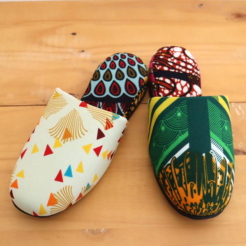 パーニュ布スリッパ 22.5-25cm Mサイズ 南河原スリッパ/ African wax print textile 現品 | ブランド登録なし | 01