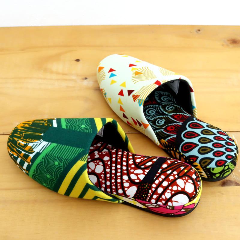 パーニュ布スリッパ 22.5-25cm Mサイズ 南河原スリッパ/ African wax print textile 現品 | ブランド登録なし | 02