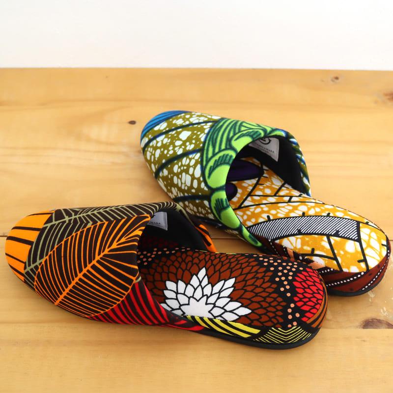 パーニュ布スリッパ 22.5-25cm Mサイズ 南河原スリッパ/ African wax print textile 現品 | ブランド登録なし | 02