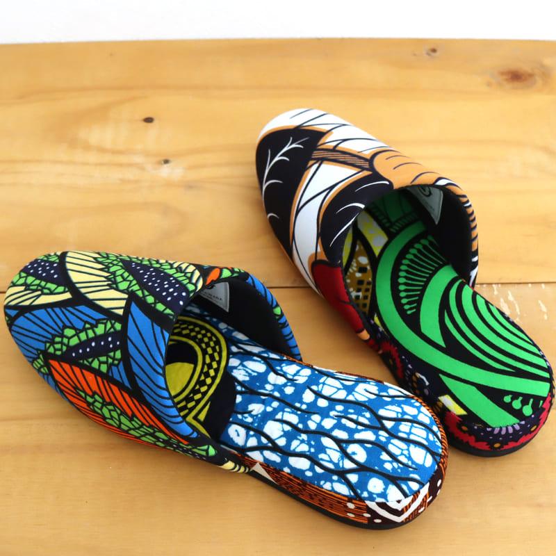 パーニュ布スリッパ 22.5-25cm Mサイズ 南河原スリッパ/ African wax print textile 現品 | ブランド登録なし | 02