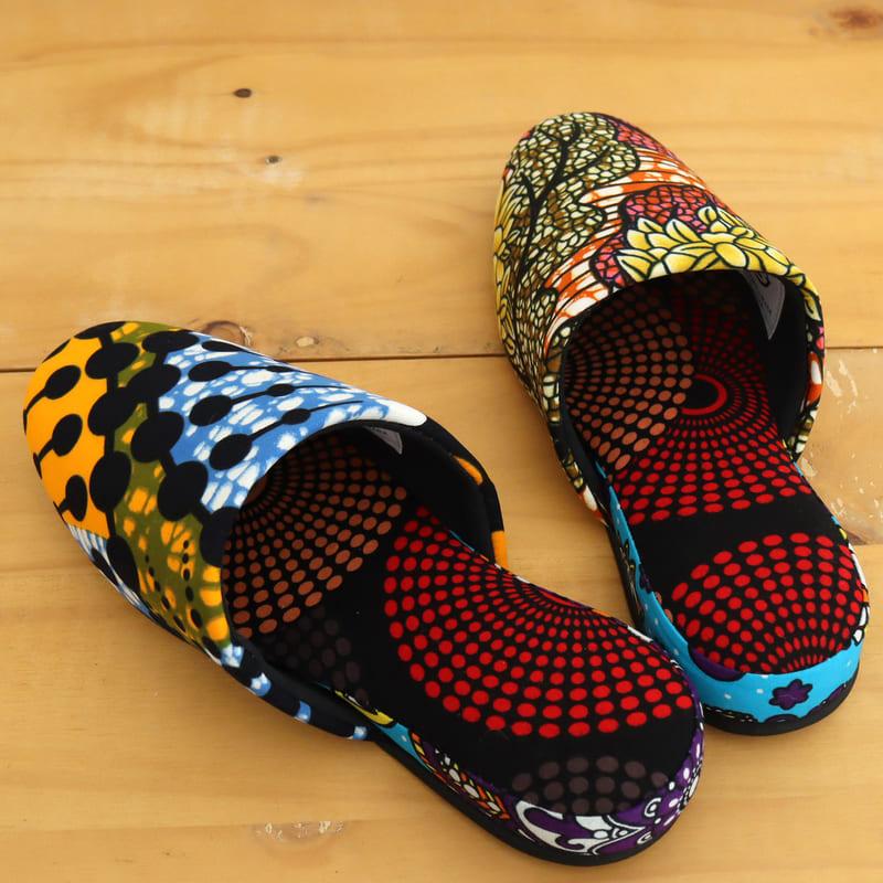 パーニュ布スリッパ 22.5-25cm Mサイズ 南河原スリッパ/ African wax print textile 現品 | ブランド登録なし | 02