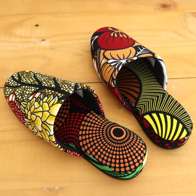 パーニュ布スリッパ 22.5-25cm Mサイズ 南河原スリッパ/ African wax print textile 現品 | ブランド登録なし | 02