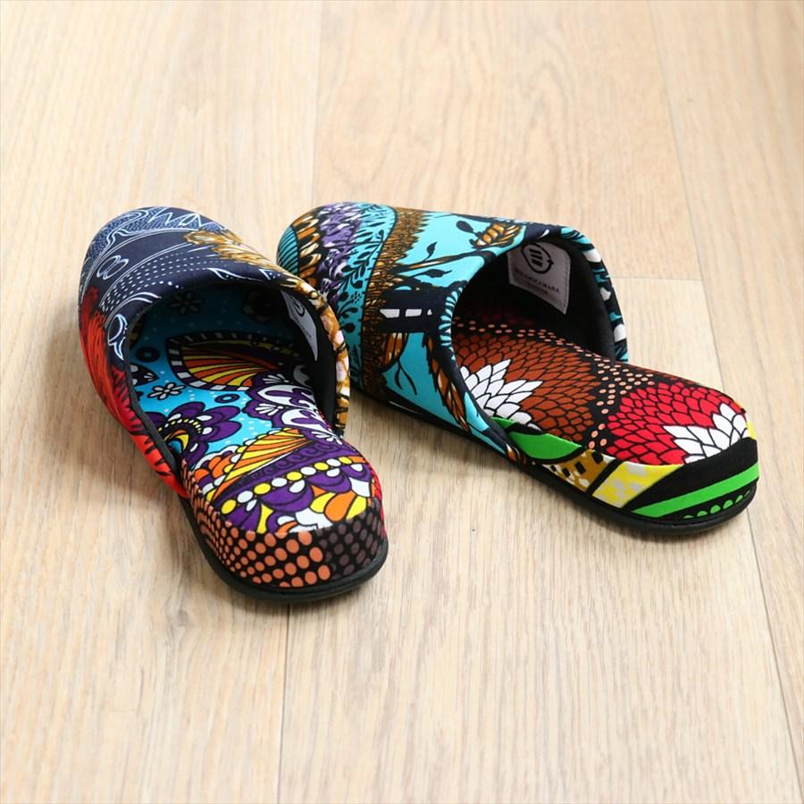 パーニュ布スリッパ 22.5-25cm Mサイズ 南河原スリッパ/ African wax print textile 現品 |  | 02