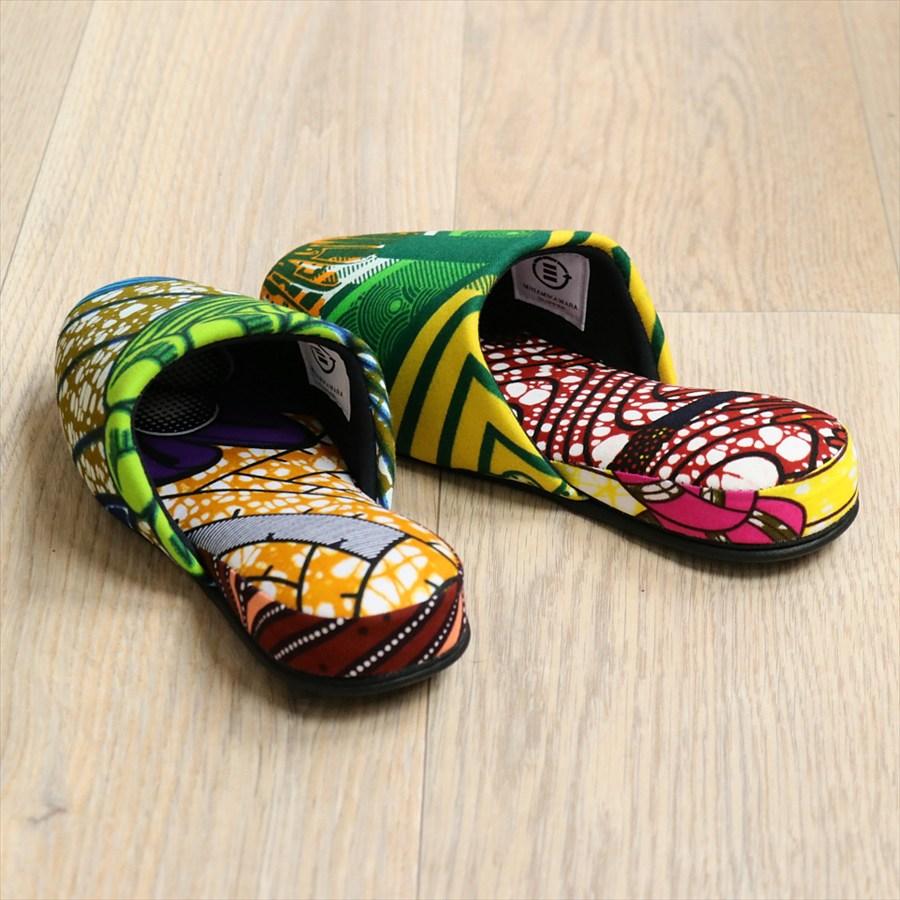 パーニュ布スリッパ 22.5-25cm Mサイズ 南河原スリッパ/ African wax print textile 現品 |  | 02