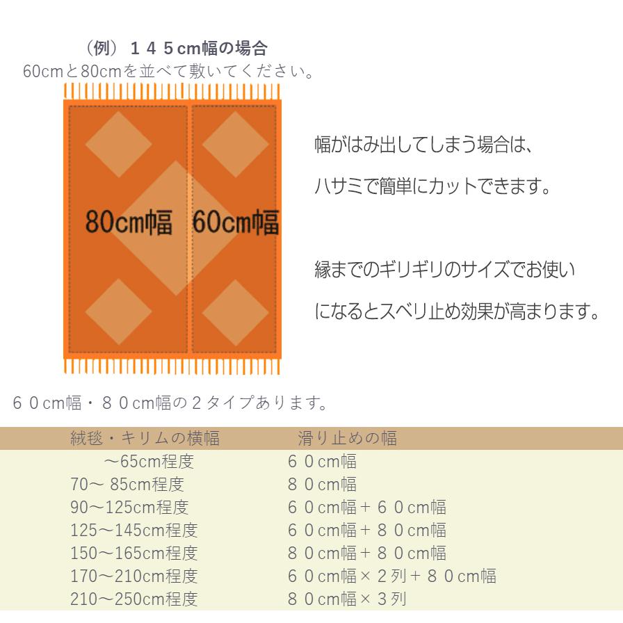 ギャッベ キリム 絨毯専用 滑り止めシート８０ｃｍ幅 （60cm以上10ｃｍ単位の販売） Stop Menttex ストップメントテックス | ブランド登録なし | 06