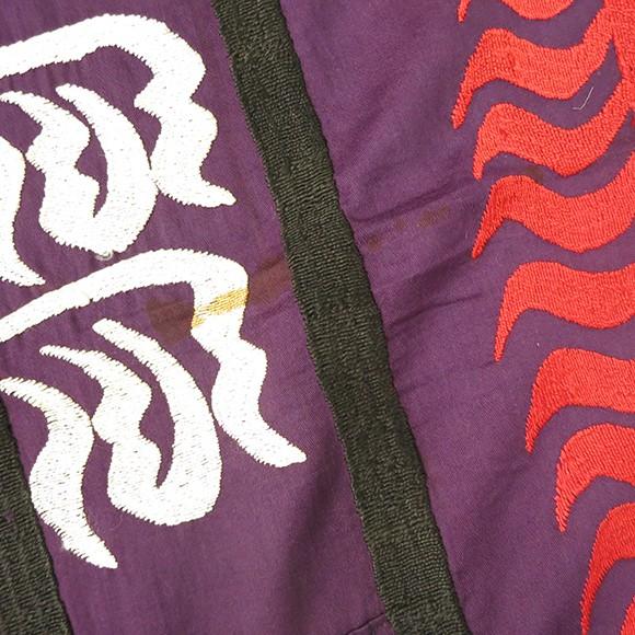 シルクの手刺繍スザニ ウズベキスタン スザンニ（suzani）紫に５つの黄色い太陽 | ブランド登録なし | 05