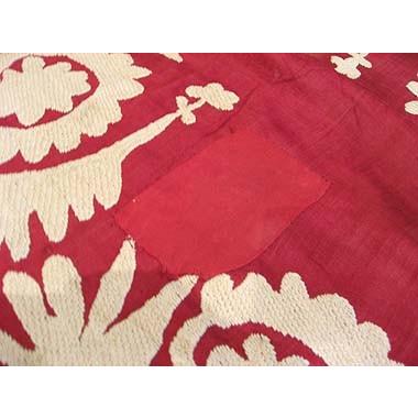 ウズベキスタン オールドスザンニ小豆色に白いモチーフ | ブランド登録なし | 05