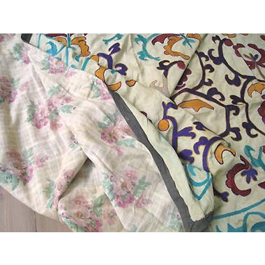 ウズベキスタン刺繍布 スザニ シルクの手刺繍スザニ ウズベキスタンの