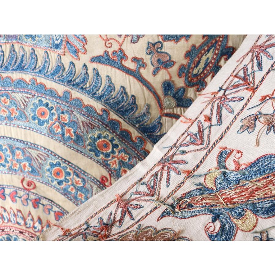 スザンニ刺繍・アンティークデザインリプロダクション 190x150cm サークルクロス・花とペイズリー | ブランド登録なし | 06