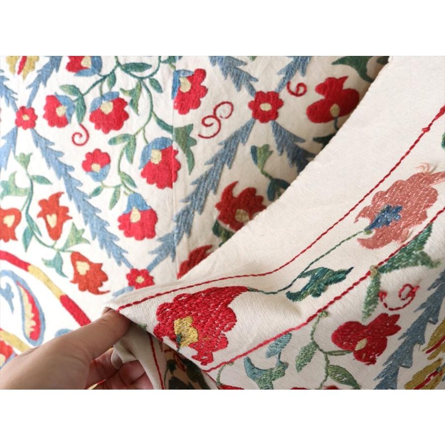 スザンニ刺繍・アンティークデザインリプロダクション 206x161cm アンティークデザインを複製した伝統柄/ラティス・フラワーモチーフ | ブランド登録なし | 06