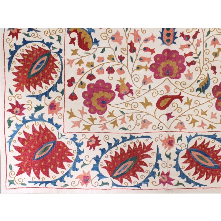 スザンニ刺繍・アンティークデザインリプロダクション 130x95cm アンティークデザインを複製した伝統柄/パルメットとすずらん | ブランド登録なし | 03