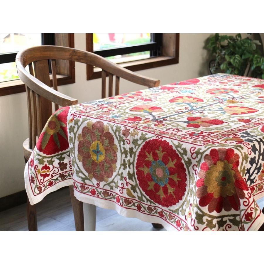 スザンニ刺繍・アンティークデザインリプロダクション 154x102cm アンティークデザインを複製した伝統柄/生命の樹・大輪の花 | ブランド登録なし | 10